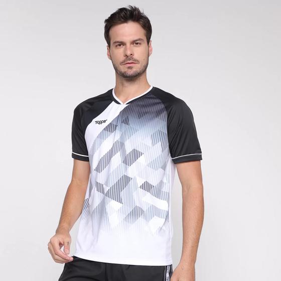 Imagem de Camisa Topper Futebol Road II Masculina - Branco+Preto