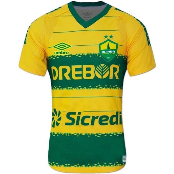 Camisa Umbro Cuiabá I 22/23 Masculino - Amarela+Verde Menor preço em Camisa Umbro Cuiabá I 22/23 Masculino - Amarela+Verde