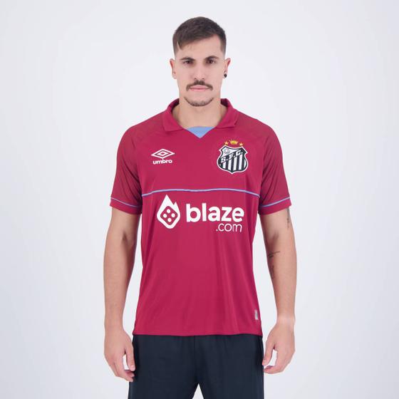 Imagem de Camisa Umbro Santos I Goleiro 2023 Bordô