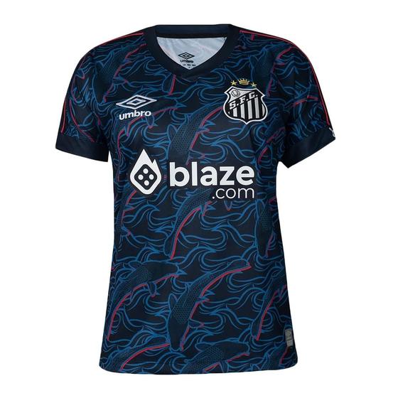 Camisa Umbro Santos Oficial 3 2023 Feminina - Torcedora Imagem de Camisa Umbro Santos Oficial 3 2023 Feminina - Torcedora