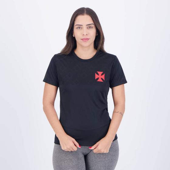 Camisa Vasco Crisp Feminino Preta - Braziline Imagem de Camisa Vasco Crisp Feminino Preta