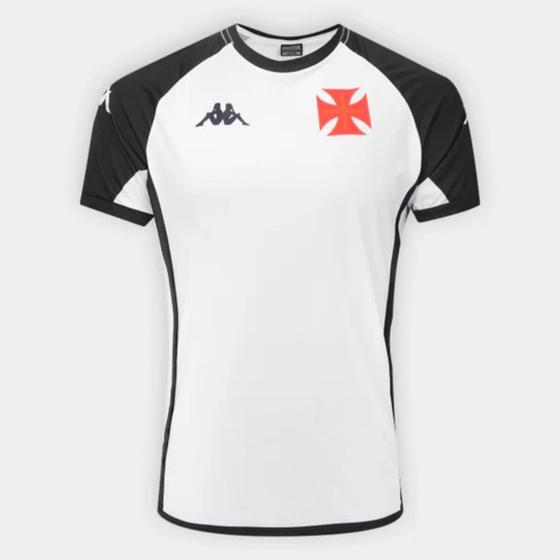 Camisa Vasco Da Gama Masculina Kappa Branco + Preto Oficial Imagem de Camisa Vasco Da Gama Masculina Kappa Branco + Preto Oficial