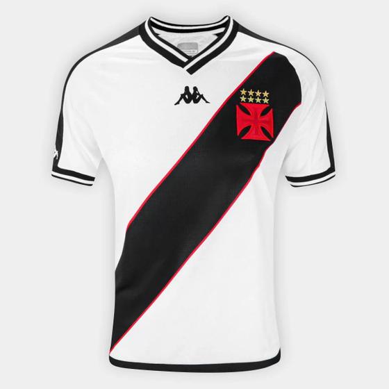 Imagem de Camisa Vasco II 24/25 s/n Torcedor Kappa Masculina - Branco+Preto