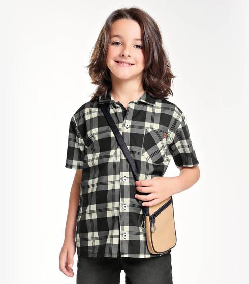 Imagem de Camisa Xadrez Infantil Menino Trick Nick Preto