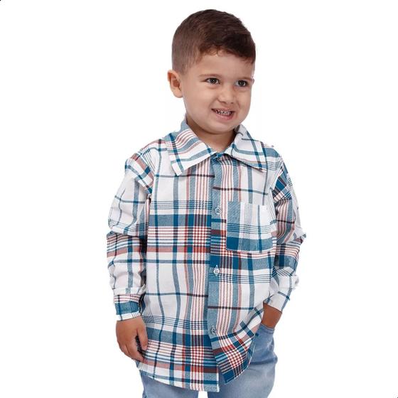 Imagem de Camisa Xadrez Infantil Unissex Tradicional Rodeio