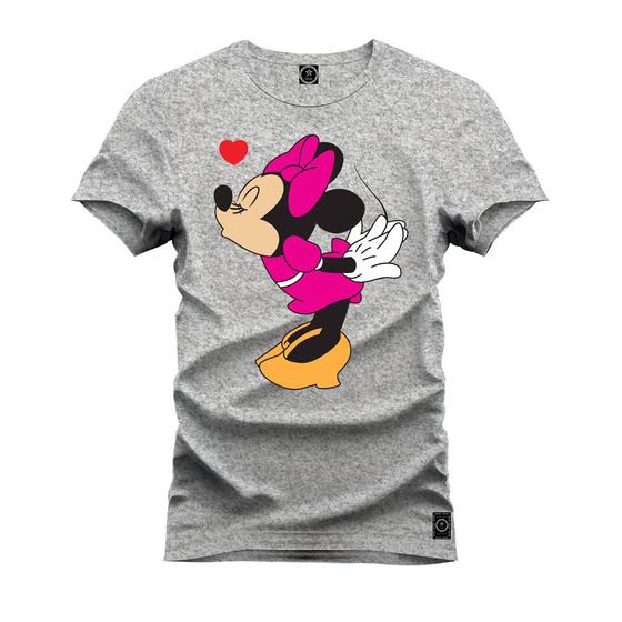 Imagem de Camiseta 100% Algodão Confortável Premium Estampada Minnie Beijinho