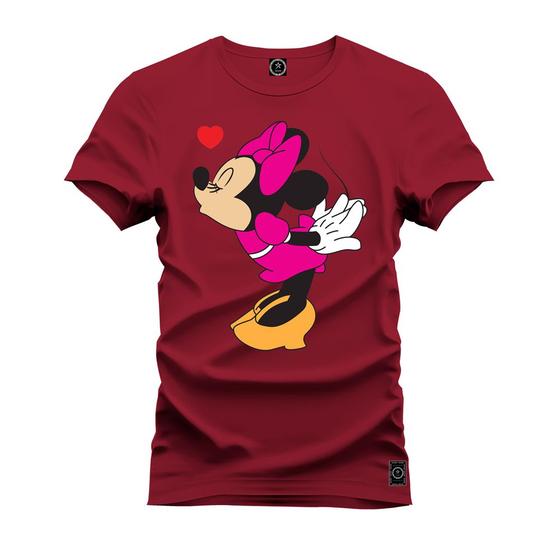 Imagem de Camiseta 100% Algodão Confortável Premium Estampada Minnie Beijinho