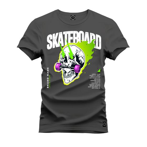 Imagem de Camiseta 100% Algodão Confortável Premium Estampada Skate Board