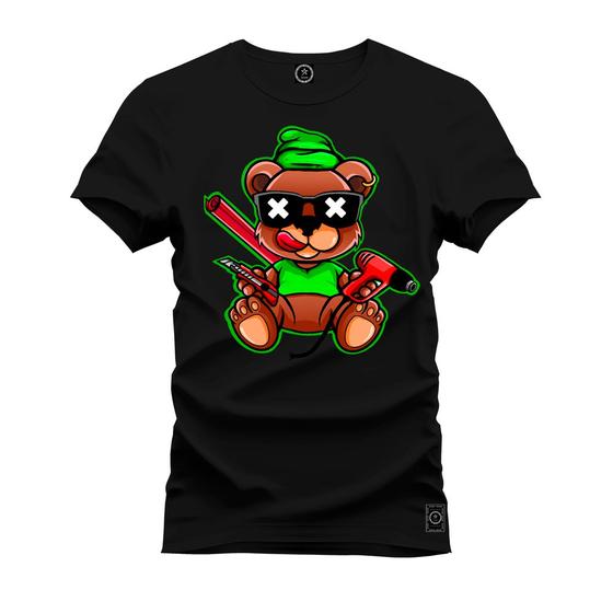 Imagem de Camiseta 100% Algodão Confortável Premium Estampada Urso Furadeira Money