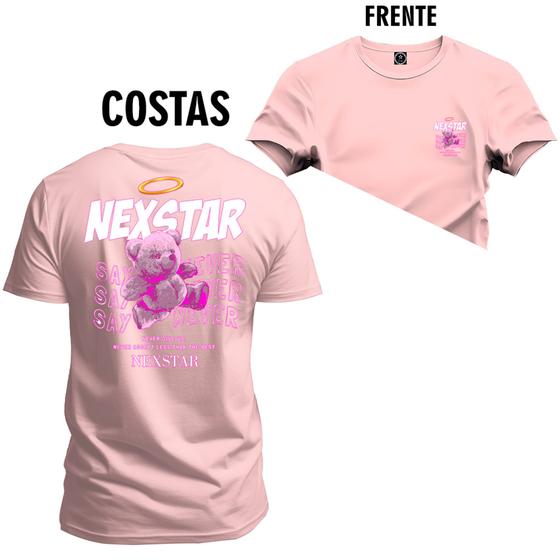 Imagem de Camiseta 100% Algodão Confortável Premium Estampada Urso Roxo Frente e Costas