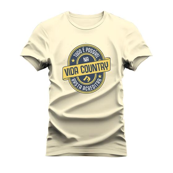Imagem de Camiseta 100% Algodão Estampada Unissex Shirt Vida Country Tudo é Possivel