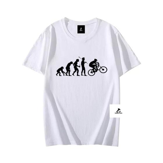 Imagem de Camiseta 100% Algodão Evolução do Ciclista Bike Bicicleta Blusa Unissex