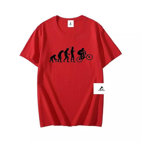 Imagem de Camiseta 100% Algodão Evolução do Ciclista Bike Bicicleta Blusa Unissex