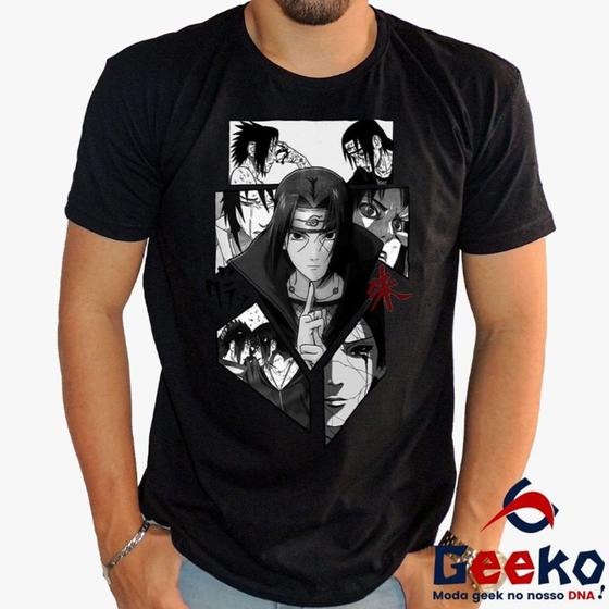 Imagem de Camiseta 100% Algodão Itachi Sasuke Uchiha Naruto Anime Geeko