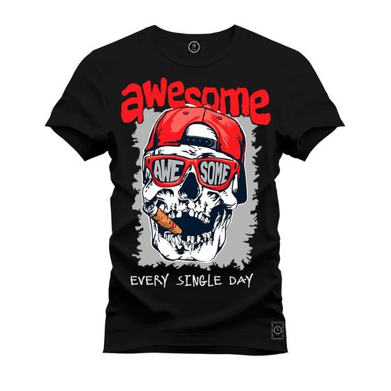 Imagem de Camiseta 100% Algodão Premium Estampada Awesome