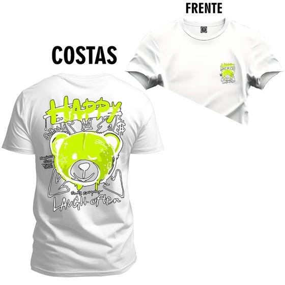 Imagem de Camiseta 100% Algodão Premium Estampada Urso Bronks Frente e Costas