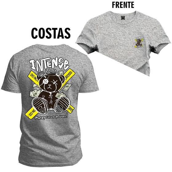 Imagem de Camiseta 100% Algodão Premium Estampada Urso Intense Frente e Costas