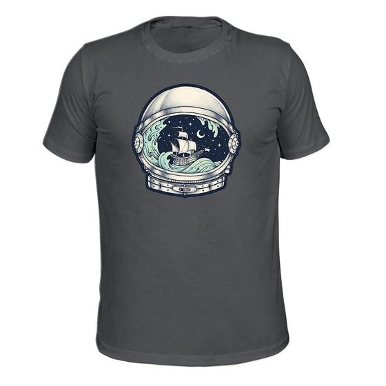 Imagem de Camiseta 100% Algodão Tecido Macio Astronauta Pirata