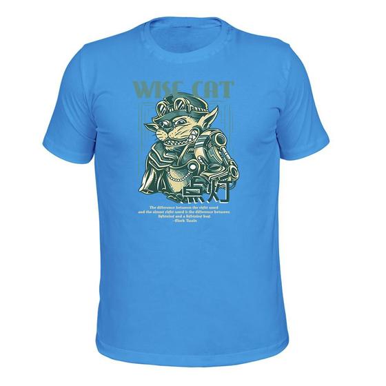 Imagem de Camiseta 100% Algodão Tecido Macio Wise Cat
