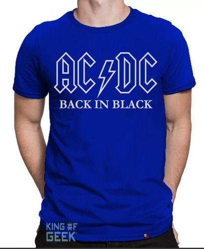 Imagem de Camiseta Ac Dc Back In Black Camisa Banda Rock Heavy Metal