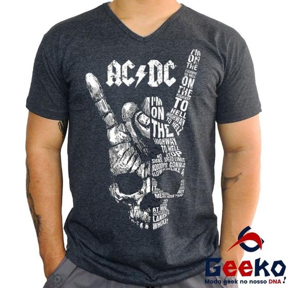 Imagem de Camiseta ACDC 100% Algodão Rock AC/DC Geeko