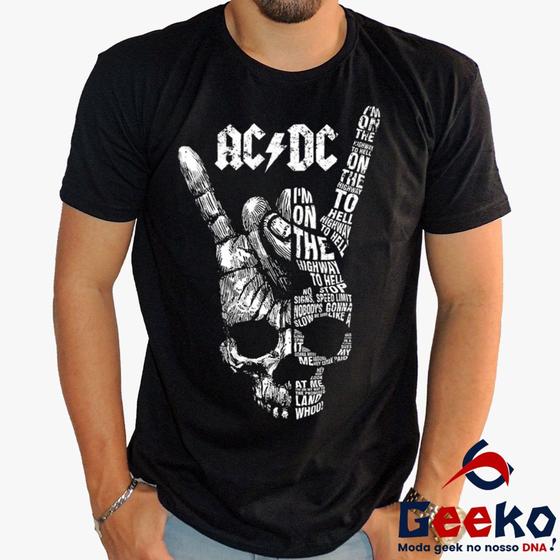 Imagem de Camiseta ACDC 100% Algodão Rock Geeko