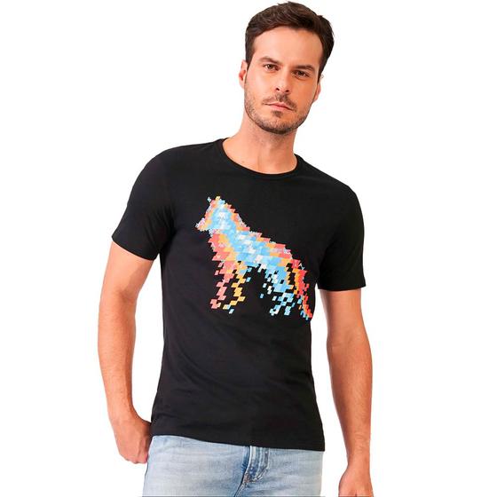 Imagem de Camiseta Acostamento Wolf Geometric P24 Preto Masculino