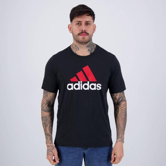 Imagem de Camiseta Adidas Basic BOS Preta e Vermelha