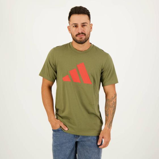 Imagem de Camiseta Adidas Essentials Logo Verde e Vermelha