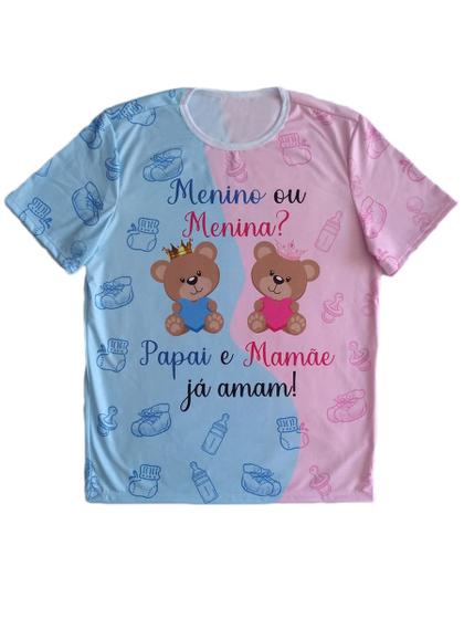 Imagem de Camiseta Adulta Masculina Chá Revelação Menino ou Menina Ursinhos