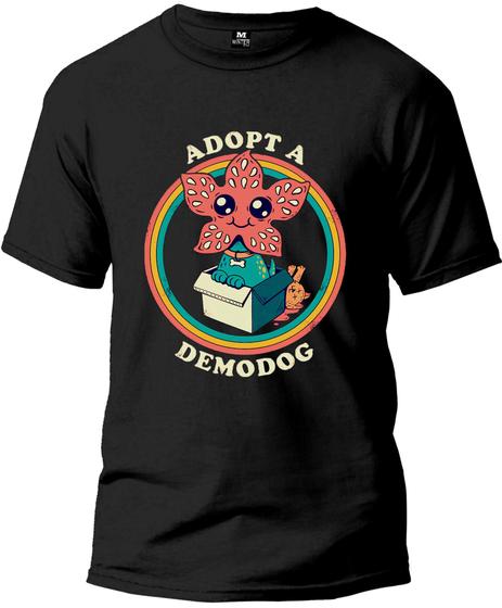 Imagem de Camiseta Adulto Adopt a Demodog Classic Masculina Tecido Premium 100% Algodão Manga Curta Fresquinha