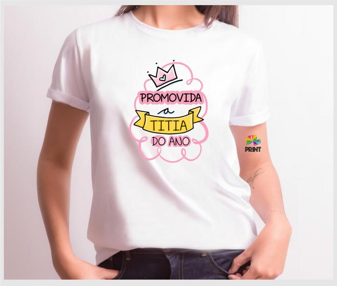 Imagem de Camiseta Adulto - Promovida a Titia do Ano - Chá de bebê ZLprint