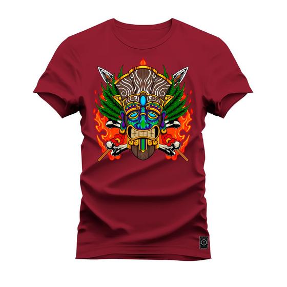 Imagem de Camiseta Agodão T-Shirt Unissex Premium Macia Estampada Mask Of Color