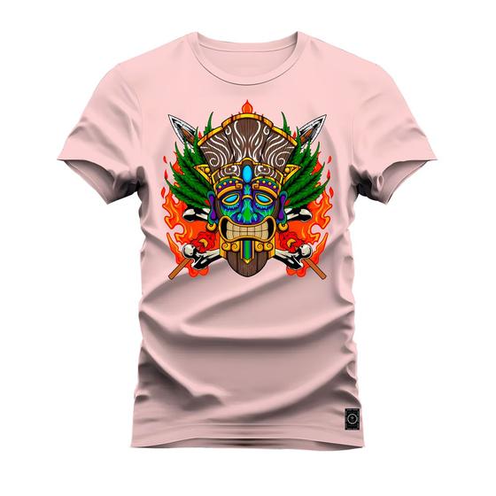 Imagem de Camiseta Agodão T-Shirt Unissex Premium Macia Estampada Mask Of Color