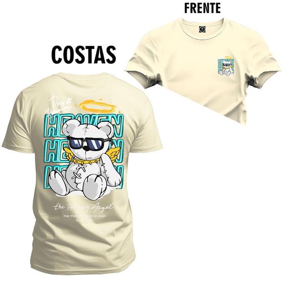 Imagem de Camiseta Agodão T-Shirt Unissex Premium Macia Estampada Urso Rei Hain Frente e Costas