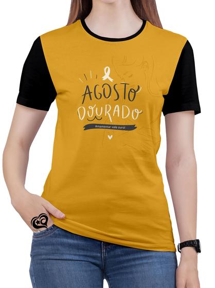 Imagem de Camiseta Agosto Dourado Feminina blusa Amarelo