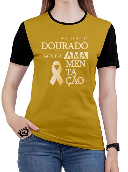 Imagem de Camiseta Agosto Dourado PLUS SIZE Feminina Blusa