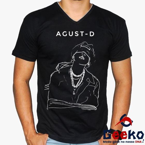 Imagem de Camiseta Agust D 100% Algodão BTS Suga K-pop Geeko