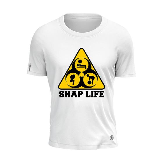 Imagem de Camiseta Alerta Warning Gym Agachamento Exercícios Shap Life
