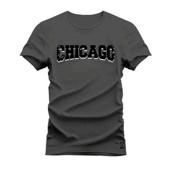 Imagem de Camiseta Algodão 30.1 Premium Estampada Chicago Black