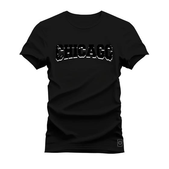 Imagem de Camiseta Algodão 30.1 Premium Estampada Chicago Black