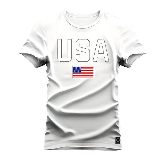 Imagem de Camiseta Algodão 30.1 Premium Estampada USA Bandeira