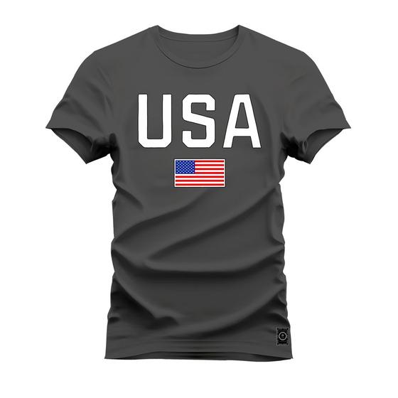 Imagem de Camiseta Algodão 30.1 Premium Estampada USA Bandeira