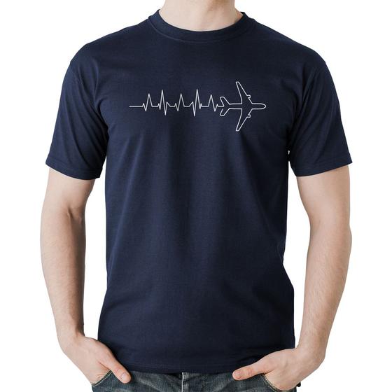 Imagem de Camiseta Algodão Avião Batimentos Cardíacos - Foca na Moda