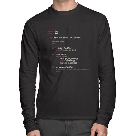 Imagem de Camiseta Algodão Baby Python Code Manga Longa - Foca na Moda