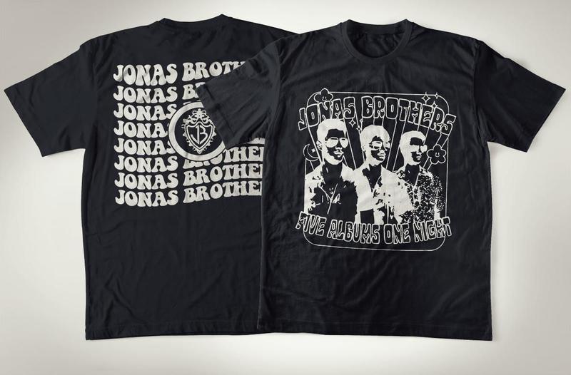 Imagem de Camiseta Algodão Banda Jonas Brothers Five albums One Night