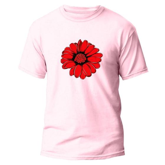 Imagem de Camiseta Algodão Básica Premium Estampa Digital Flor Linda