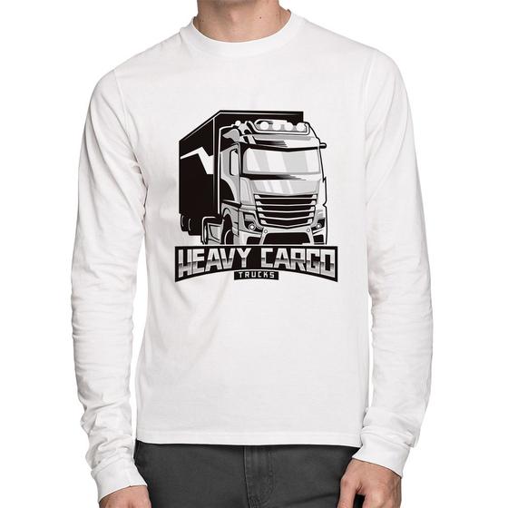 Imagem de Camiseta Algodão Caminhão Heavy Cargo Caminhoneiro Manga Longa - Foca na Moda