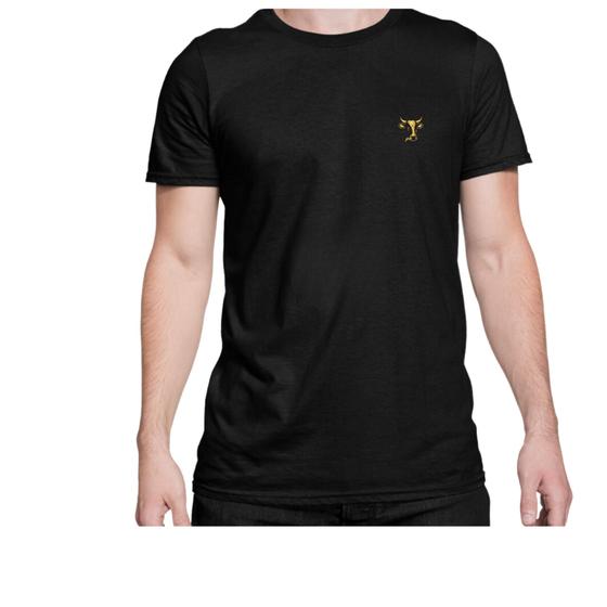 Imagem de Camiseta Algodão Camisa Logo Cavalo E Gado Boi Agro Dourado