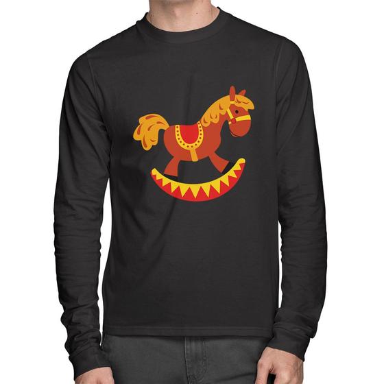 Imagem de Camiseta Algodão Cavalo Balanço Manga Longa - Foca na Moda